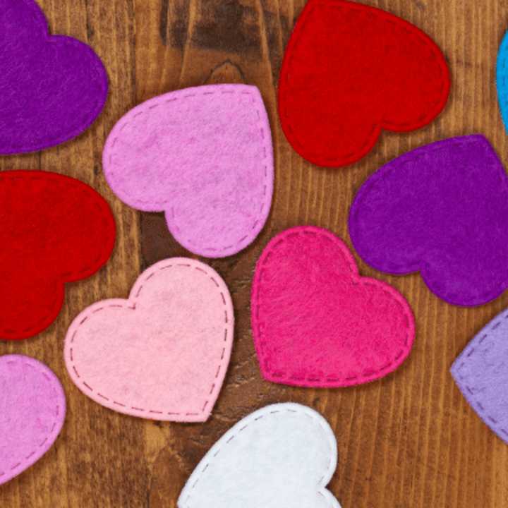 variety of hearts on a wooden table