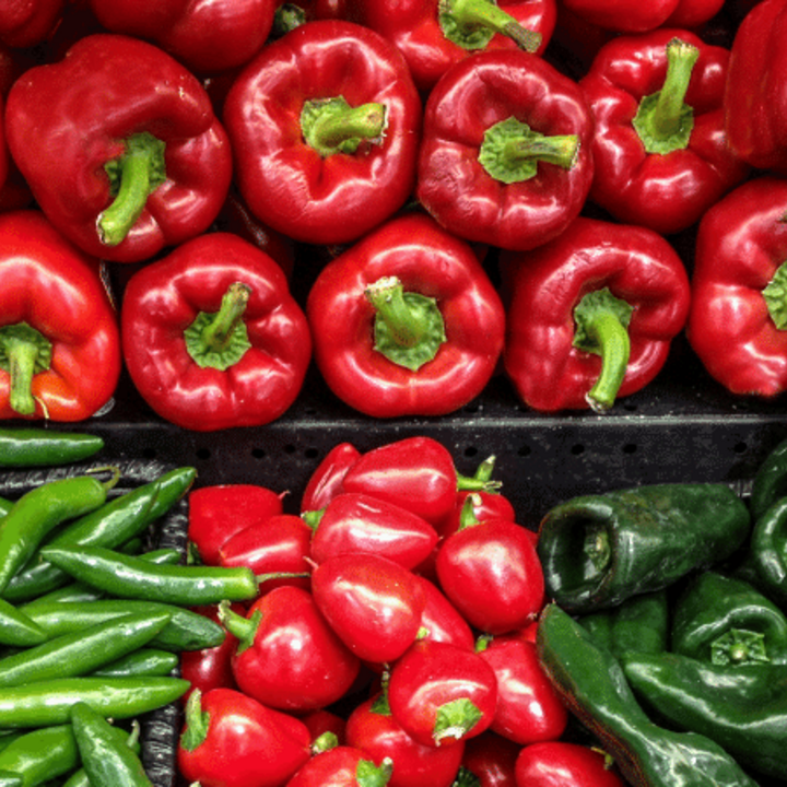 variety of sweet and hot peppers