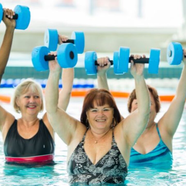 women in water aerobics