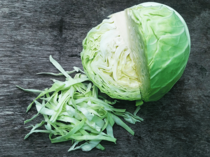 cabbage on a wood table