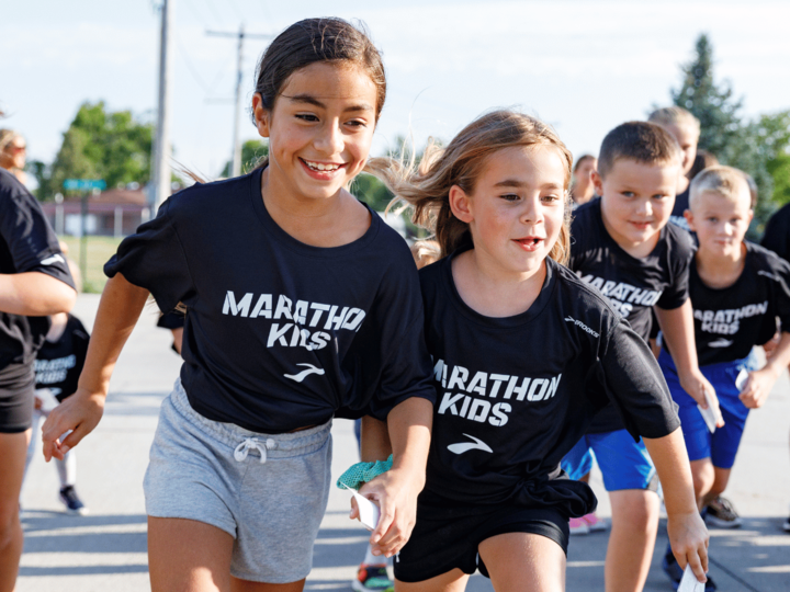 starting line for Marathon Kids run