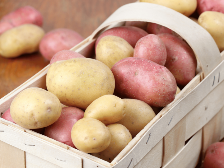 potatoes in a basket