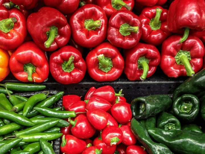 variety of sweet and hot peppers