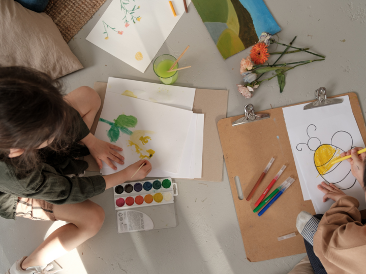 kids drawing nature