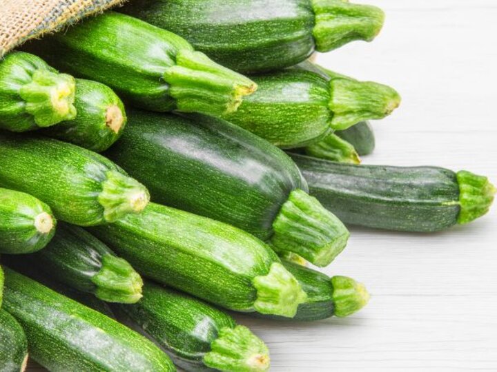 zucchini in a burlap bag