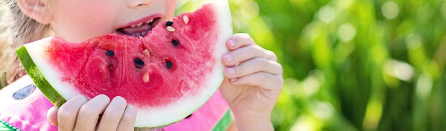 Girl eating watermelon