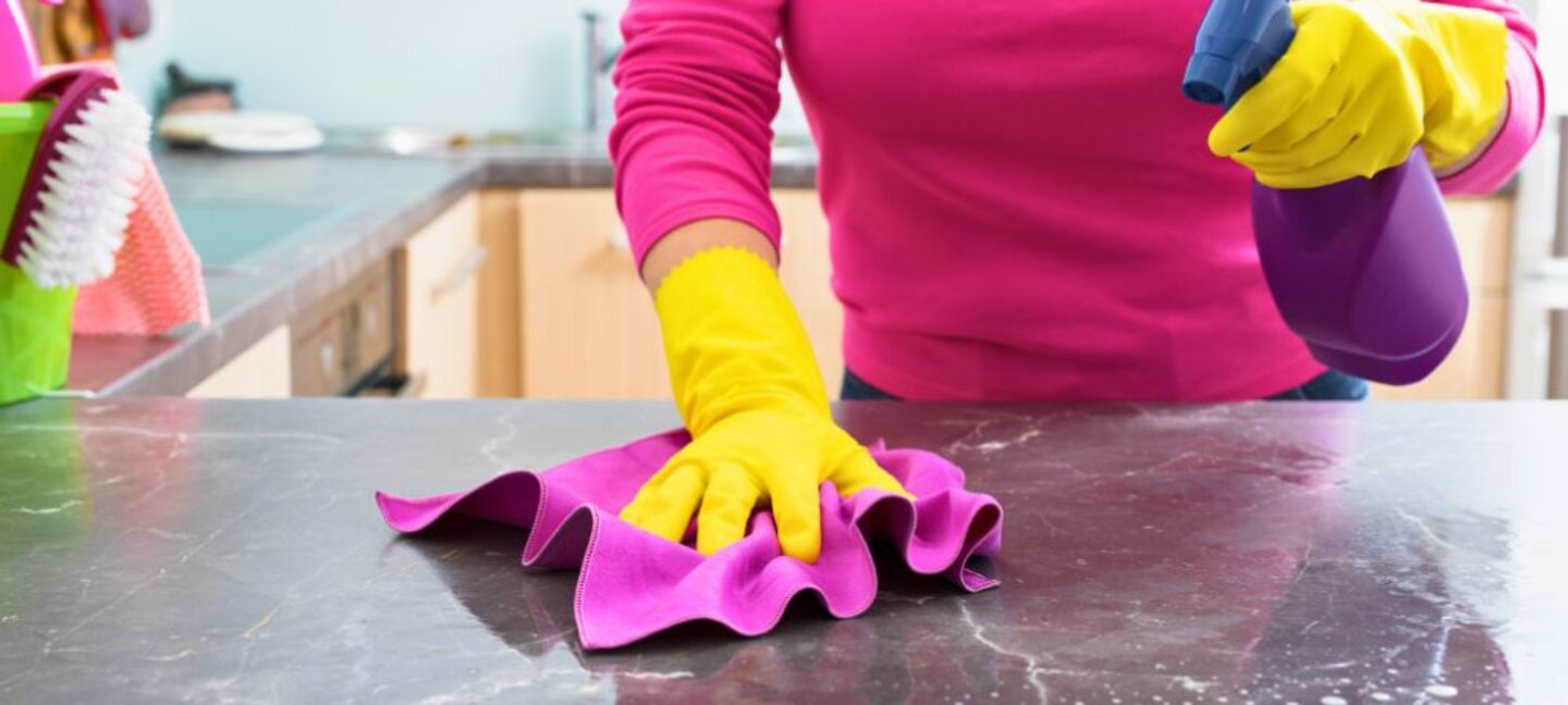 cleaning in the kitchen