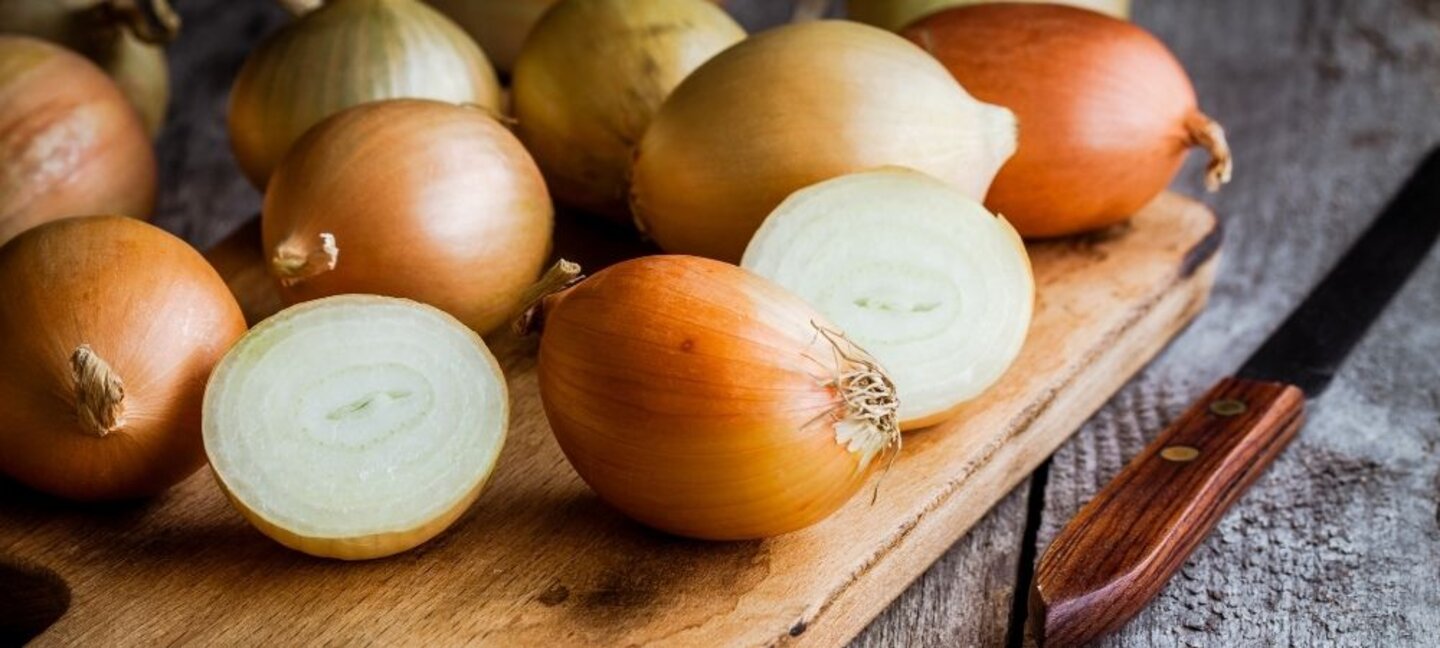 onions on a cutting board