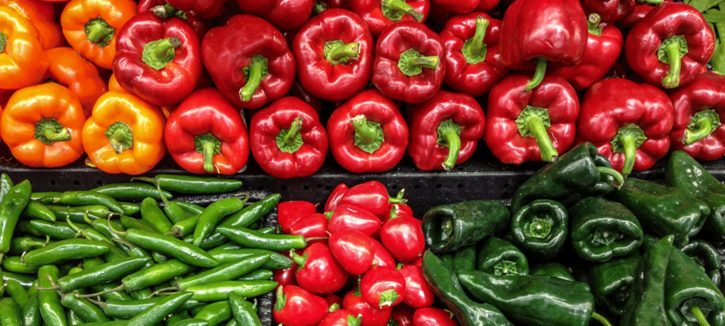 variety of sweet and hot peppers