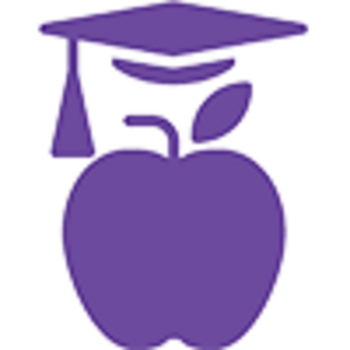 apple with graduation hat icon