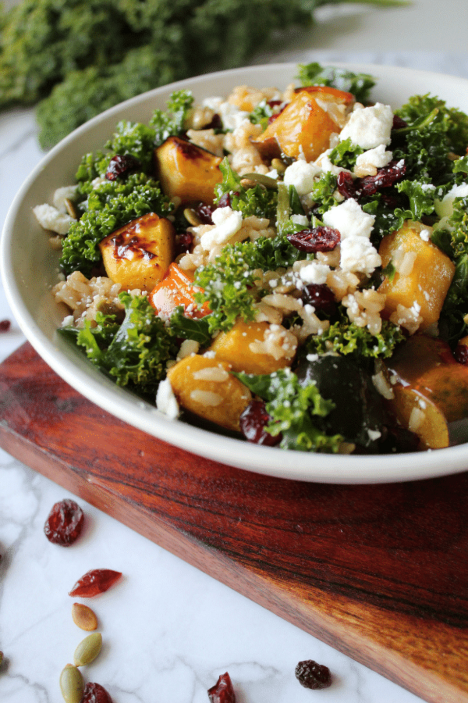 Acorn Squash, Cranberry, and Kale Salad