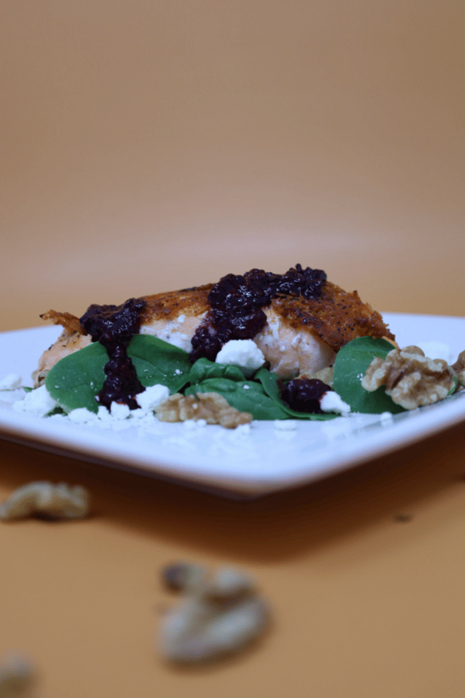 salmon with blackberries 