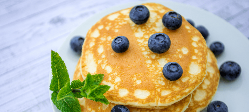 pancakes with blueberries on top