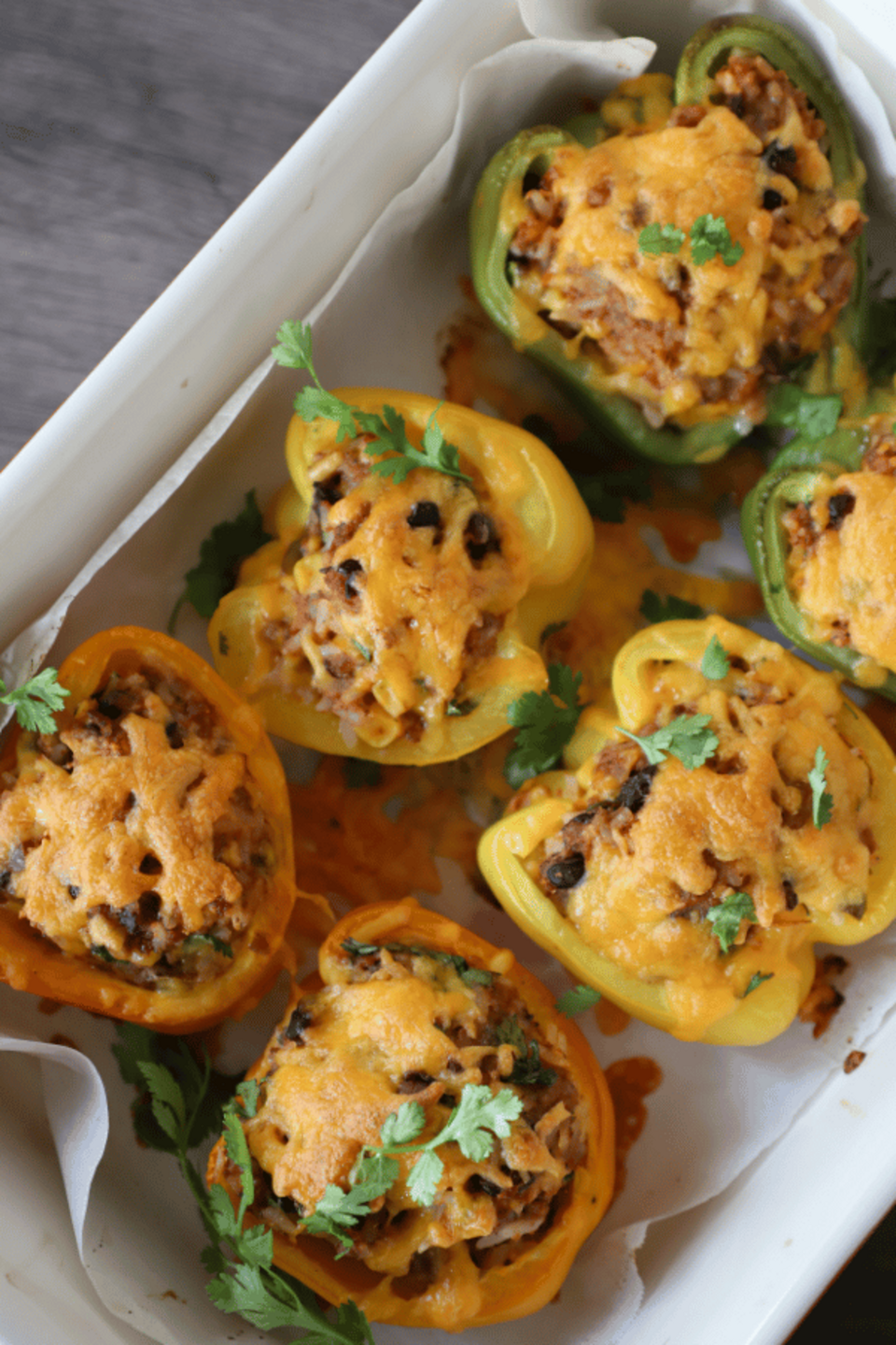 Cheesy Pork Stuffed Bell Peppers 