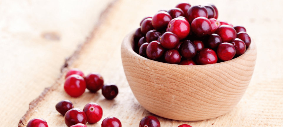 fresh cranberries in a bowl