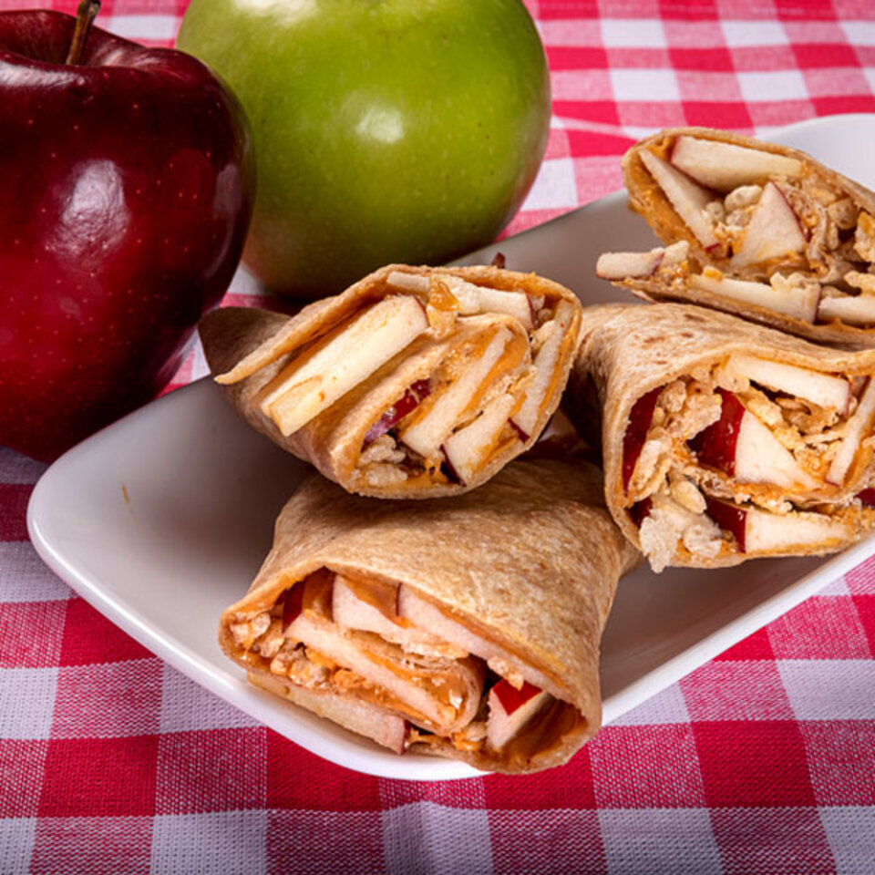 crunchy apple roll up on a plate