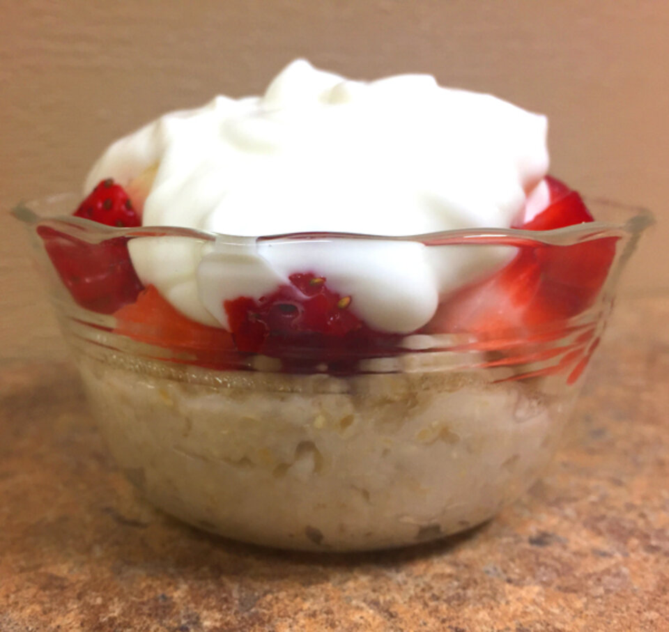 fruit and yogurt oatmeal