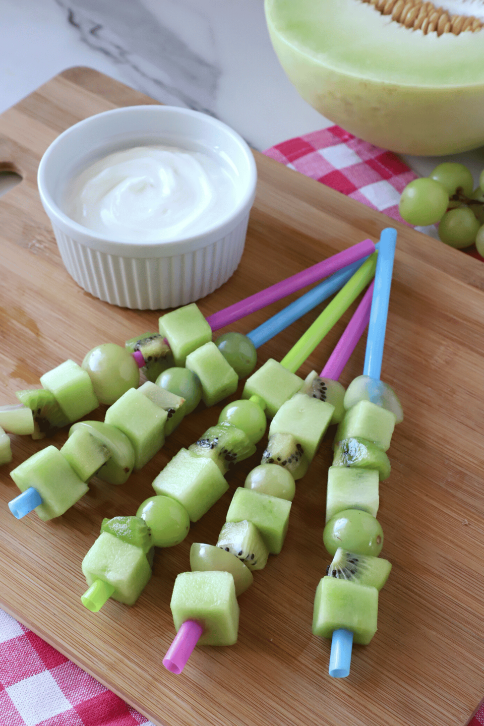 green fruit kabobs