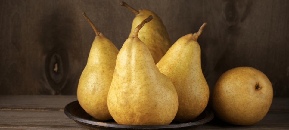 pears on a plate