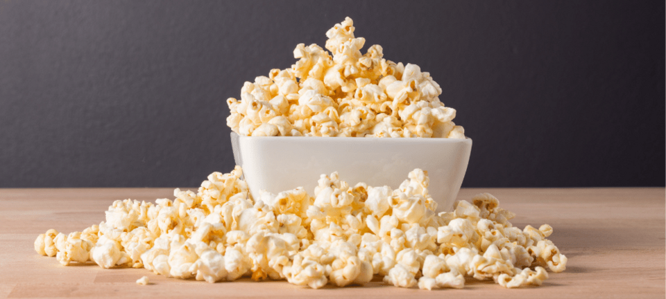 popcorn in a white bowl