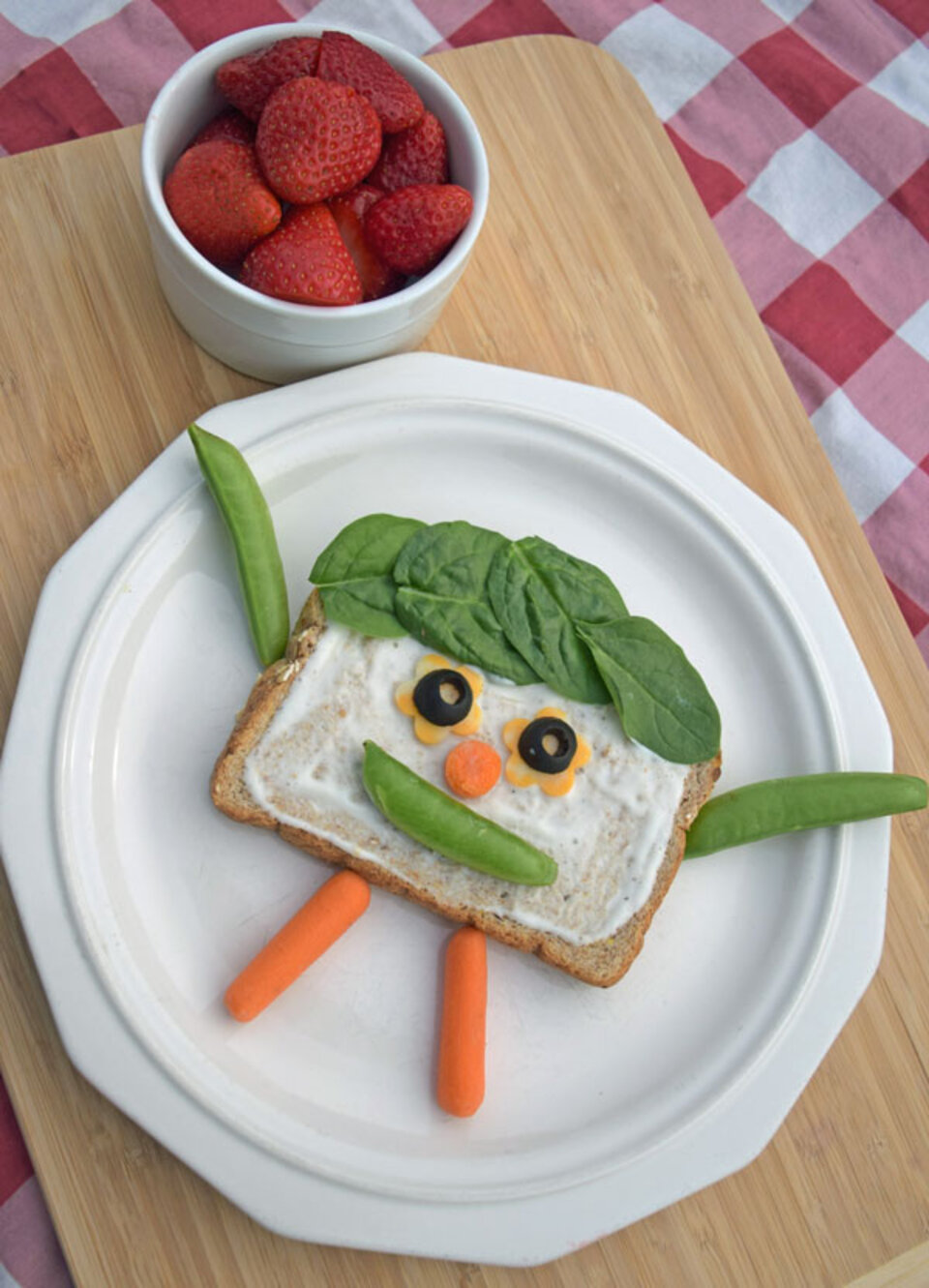 silly sandwich with strawberries