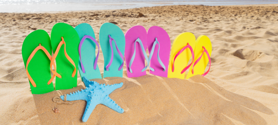 flip flops on the beach