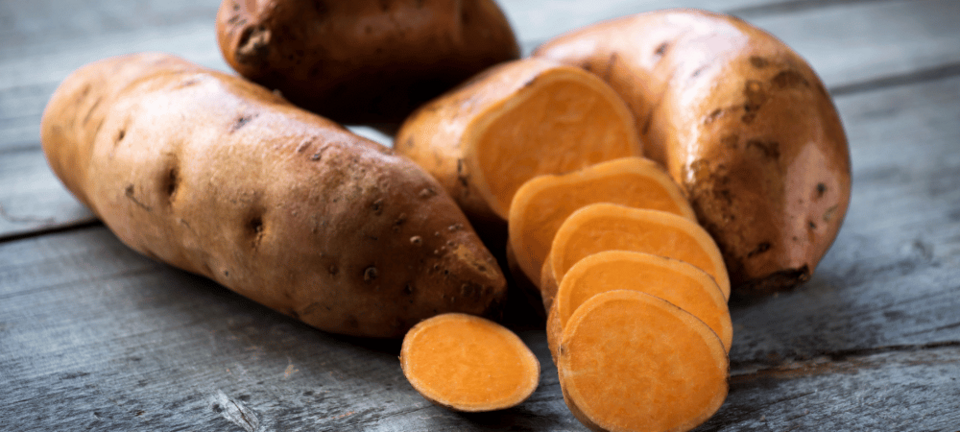 Raw sweet potatoes