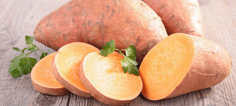 sweet potatoes on a table