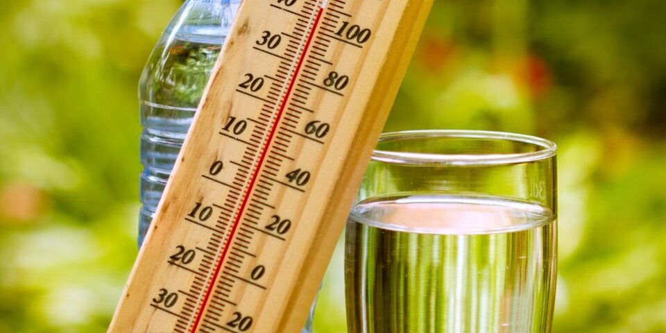 thermometer and water