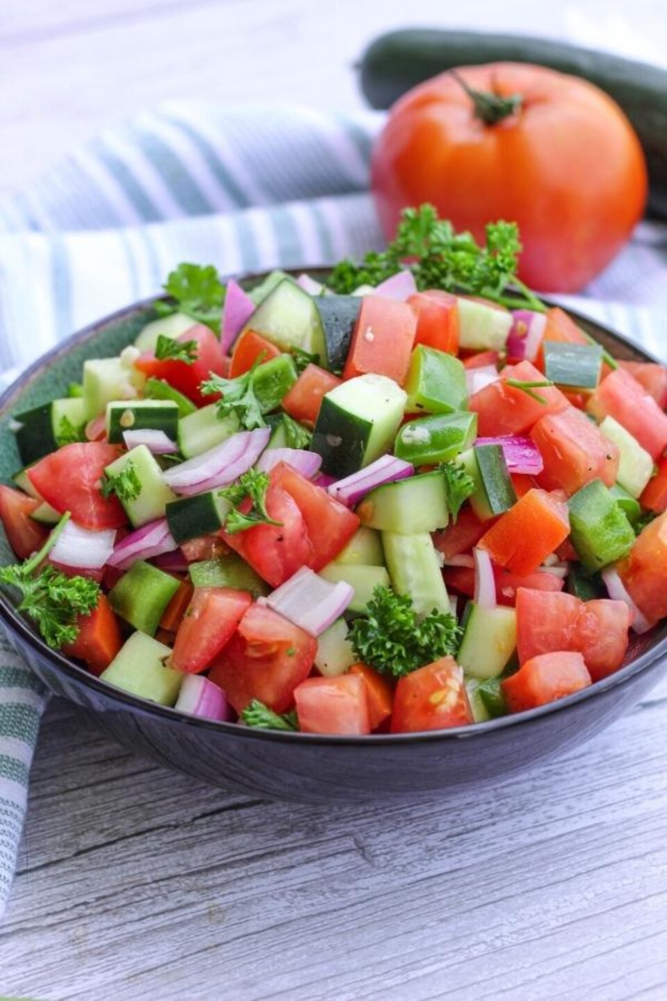 Tomato and cucumber salad