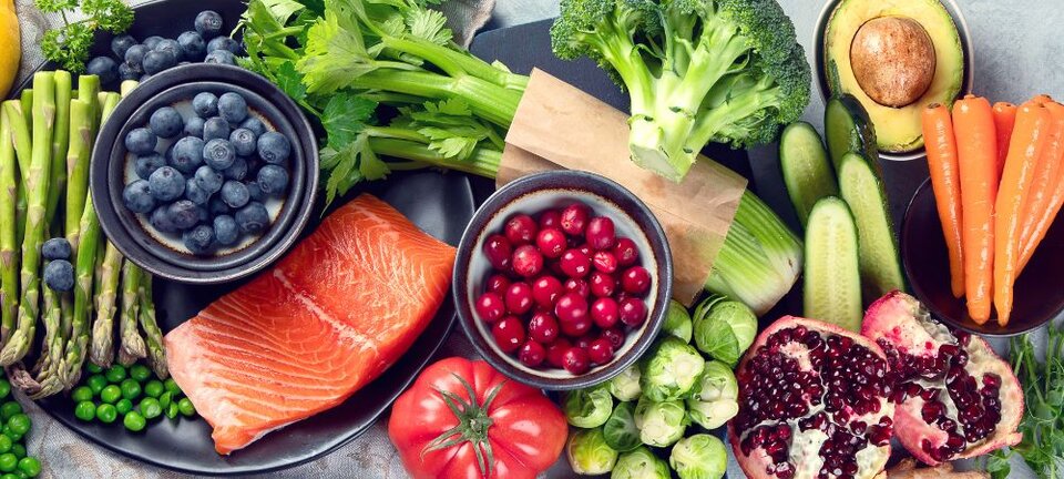 variety of healthy foods