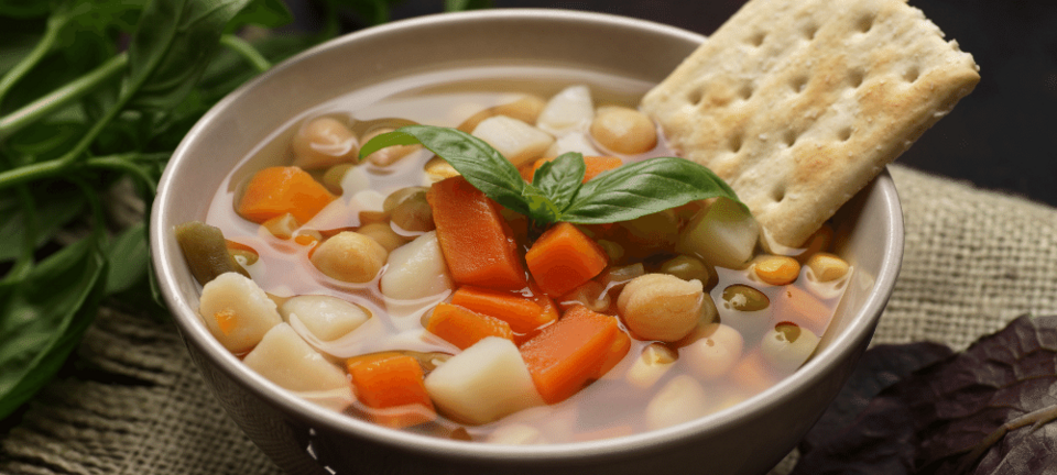 vegetable soup in a bowl