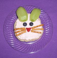 English muffin with a bunny face