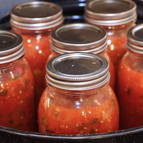 jars of canned tomatoes