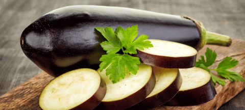 eggplant on a cutting board