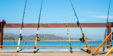 fishing poles and water