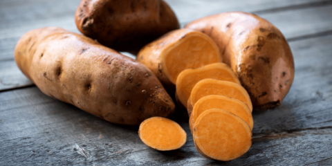 Raw sweet potatoes
