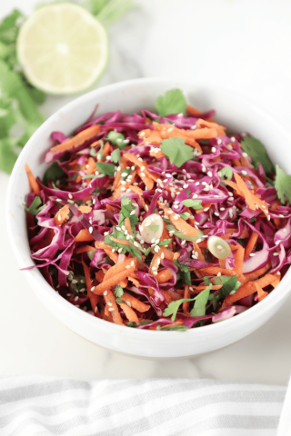 Cabbage slaw in a bowl