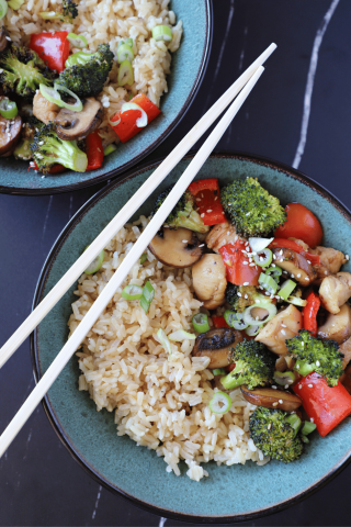 vegetables and rice stir fry