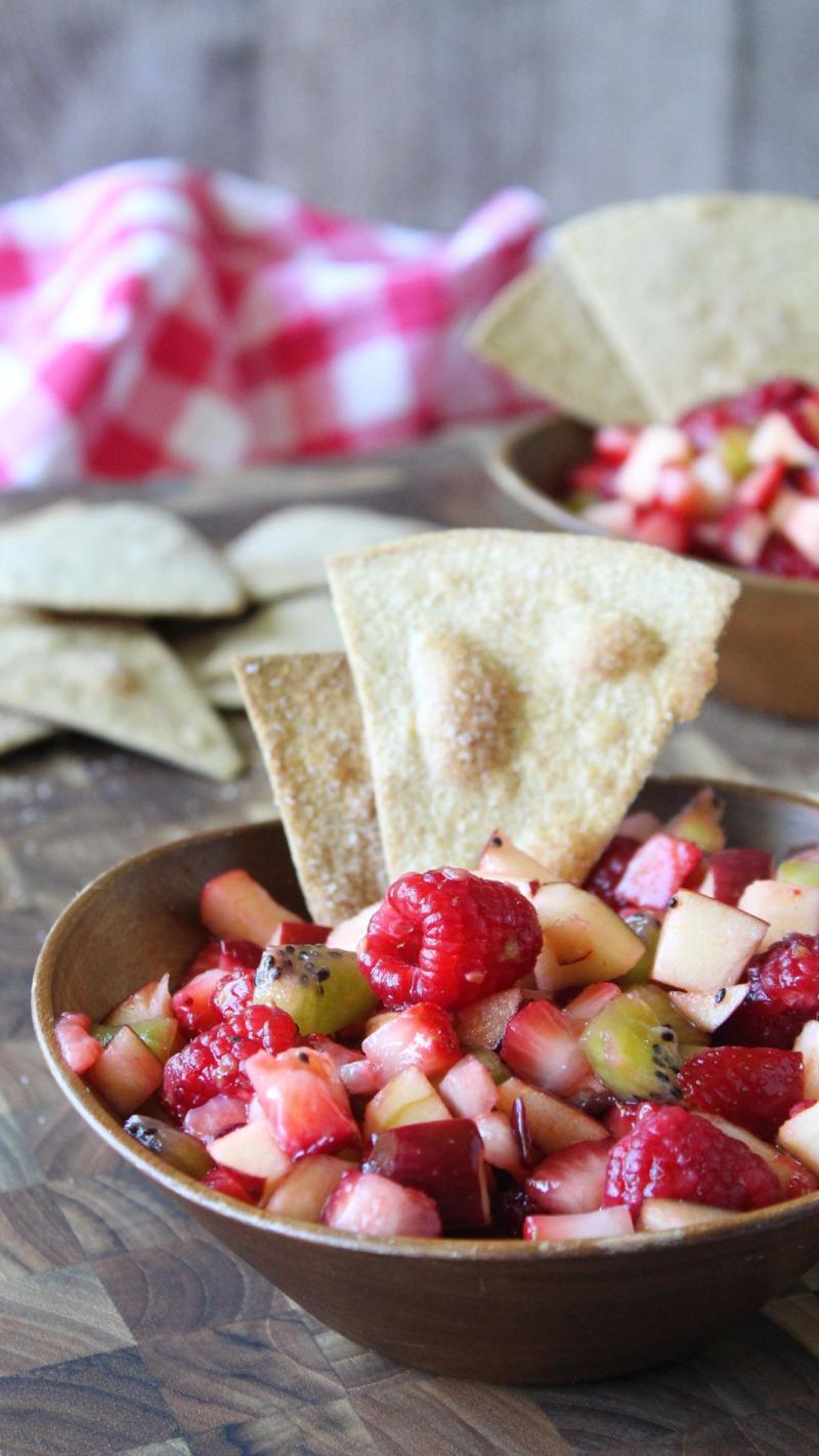 Fruit Salsa and Cinnamon Chips